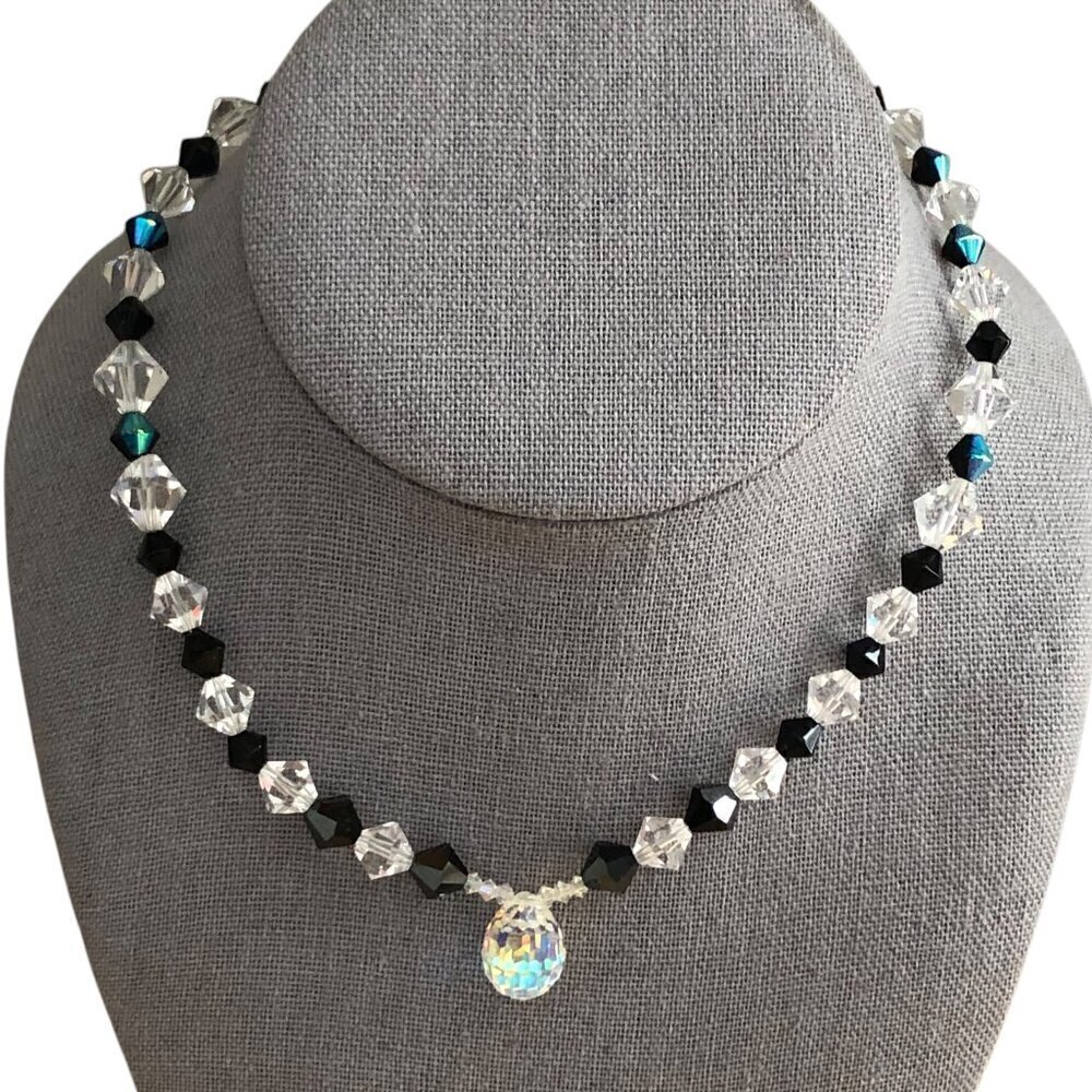 Custom Regency Core Preciosa Crystal Vitra Choker Necklace Tear Drop Pendant